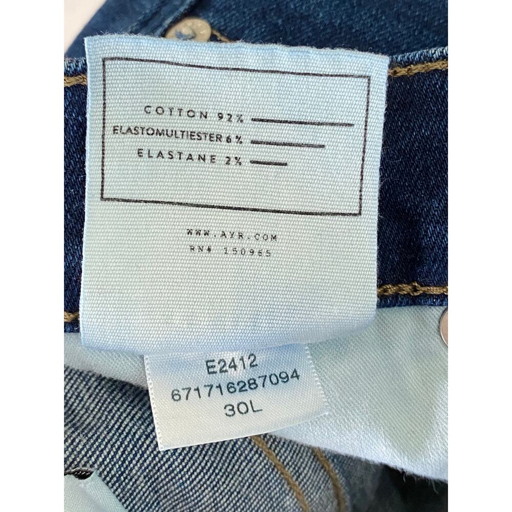 AYR The Pop Straight Leg Jeans Tall 30L Blue Dark Wash USA - Picture 11 of 14